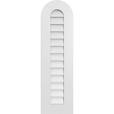 Ekena Millwork Round Top Surface Mount PVC Gable Vent: Non-Functional, w/ 3-1/2"W x 1"P Standard Frame, 12"W x 42"H GVPRT12X4201SN